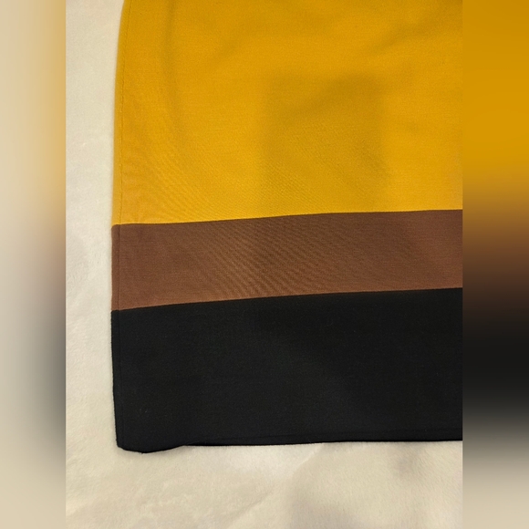 LOFT Yellow and Brown Pencil Skirt - Picture 3 of 13